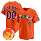Custom Seattle Mariners x Dragon Ball Orange Vapor Premier Limited Jersey - All Stitched Baseball Jersey