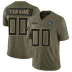 Custom T.Titans Active Player Olive 2025 F.U.S.E. Salute to Service Limited Stitched Jersey