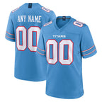 Custom T.Titans Light Blue Game Jersey