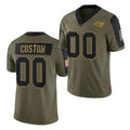 Custom TB.Buccaneers Olive ACTIVE PLAYER 2021 Salute To Service Limited Stitched Jersey