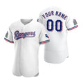 Custom Texas Rangers White Stitched Flex Base 2020 Home Baseball Jersey