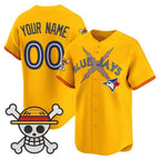 Custom Toronto Blue Jays x One Piece Gold Vapor Premier Limited Jersey - Stitched Baseball Jersey