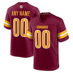 Custom W.Commanders Burgundy Game Player Jersey