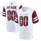Custom W.Commanders White Game Player Jersey
