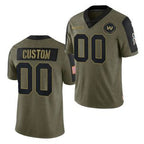 Custom W.Football Team Olive ACTIVE PLAYER 2021 Salute To Service Limited Stitched Jersey