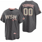 Custom Washington Nationals Active Player 2022 Grey City Connect Cherry Blossom Cool Base Stitched Baseball Jersey