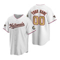 Custom Washington Nationals White Gold 2019 World Series Champions Stitched Cool Baseball Jersey