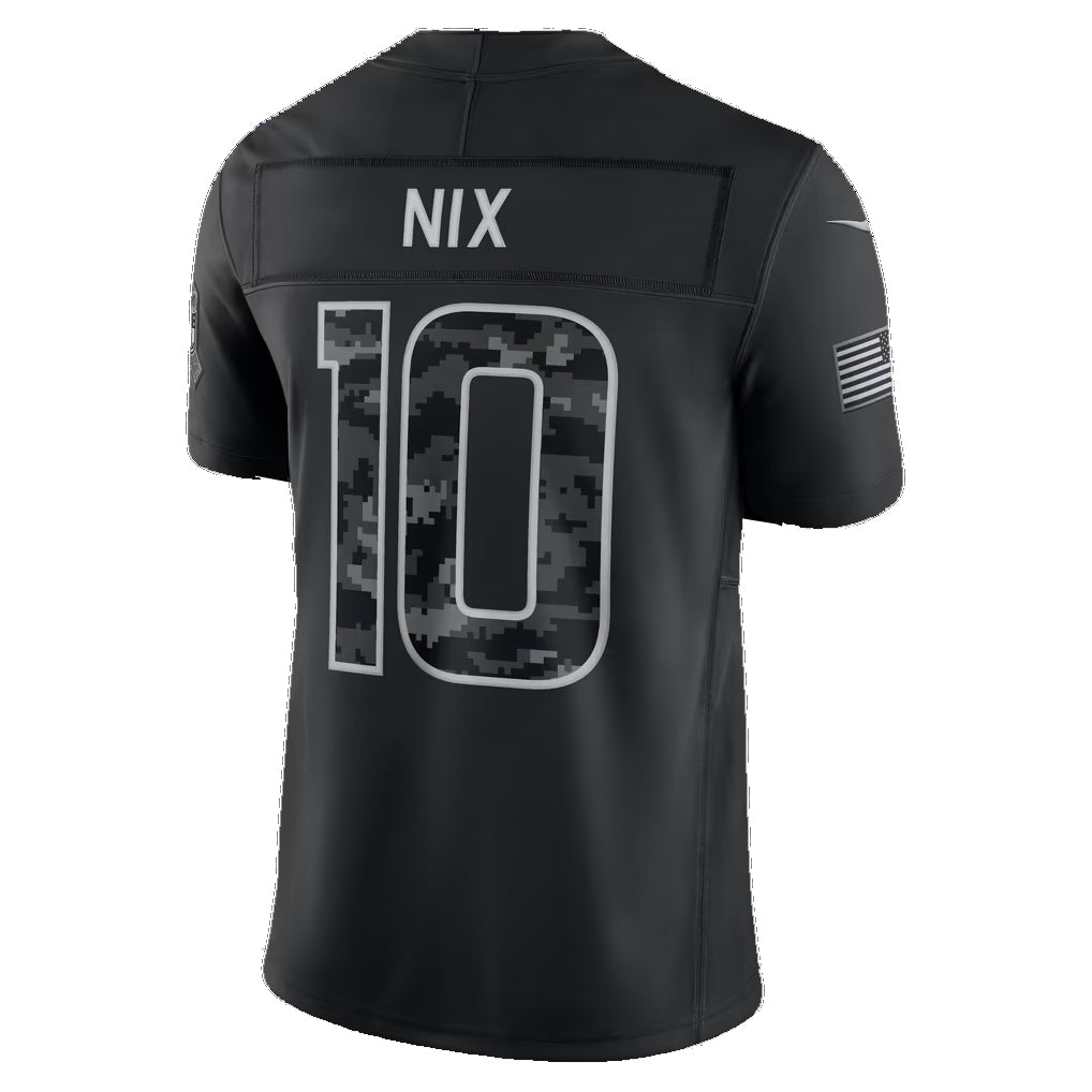 D.Broncos #10 Bo Nix Black 2026 Salute to Service Stitched Limited Football Jersey