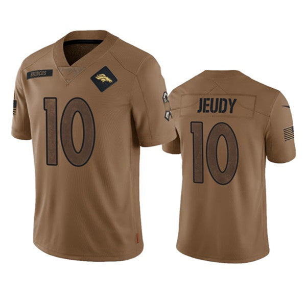 D.Broncos #10 Jerry Jeudy 2023 Brown Salute To Service Limited Stitched Football Jersey