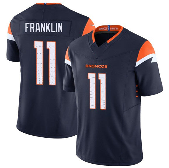 D.Broncos #11 Troy Franklin Navy F.U.S.E. Vapor Limited Stitched Football Jersey
