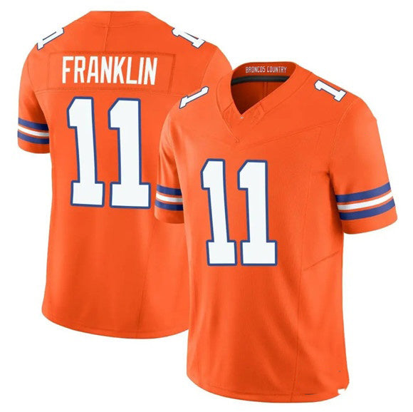 D.Broncos #11 Troy Franklin Orange F.U.S.E. Mile High Collection 1977 Throwback Vapor Limited Stitched Football Jersey