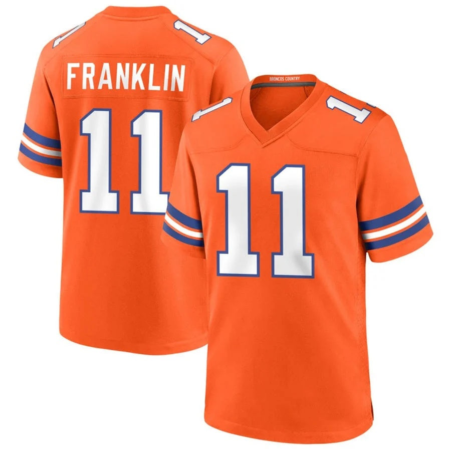 D.Broncos #11 Troy Franklin Player Orange Collection Throwback Football Jersey