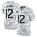 D.Broncos #12 RJ Harvey Player Arctic Camo Salute to Service Limited Football Jersey