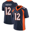 D.Broncos #12 RJ Harvey Player Navy Vapor Untouchable Limited Football Jersey
