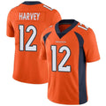 D.Broncos #12 RJ Harvey Player Orange Vapor Untouchable Limited Football Jersey