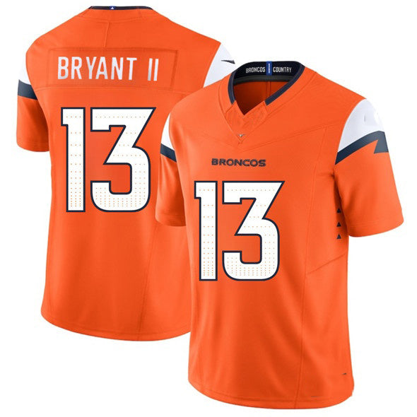 D.Broncos #13 Pat Bryant II Orange 2025 Draft F.U.S.E. Vapor Limited Stitched Football Jersey