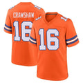 D.Broncos #16 Jeremy Crawshaw Player Orange Collection Throwback Football Jersey