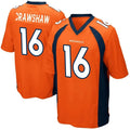 D.Broncos #16 Jeremy Crawshaw Player Orange Game Football Jersey