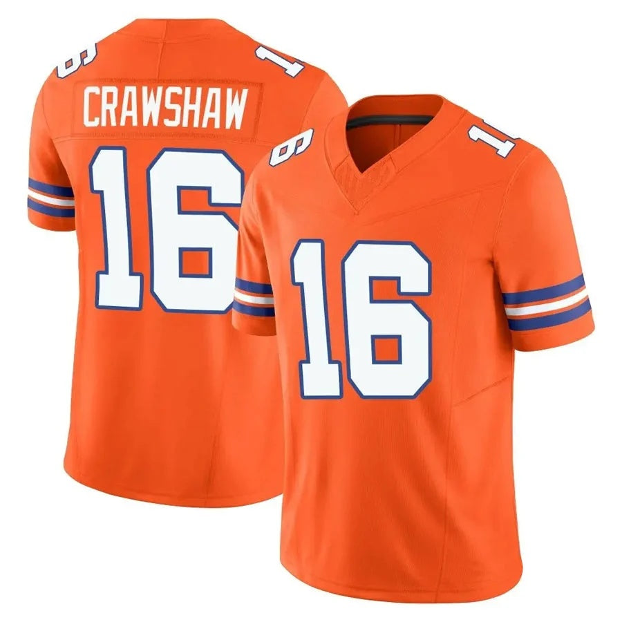 D.Broncos #16 Jeremy Crawshaw Player Orange Vapor F.U.S.E. Limited Football Jersey