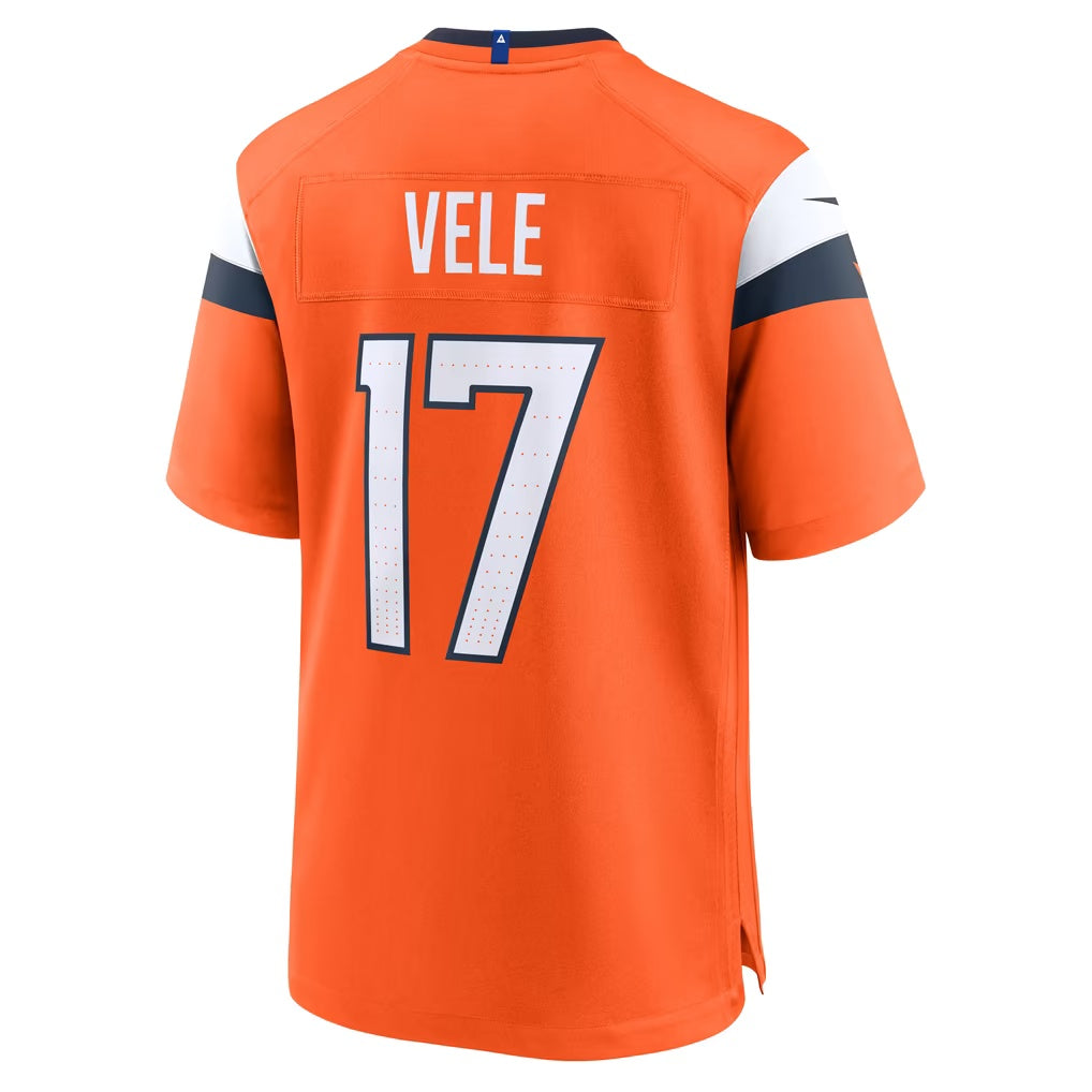 D.Broncos #17 Devaughn Vele Orange Team Game Football Jersey