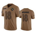 D.Broncos #18 Peyton Manning 2023 Brown Salute To Service Limited Stitched Football Jersey