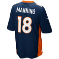 D.Broncos #18 Peyton Manning Navy Blue Alternate Game Football Jersey