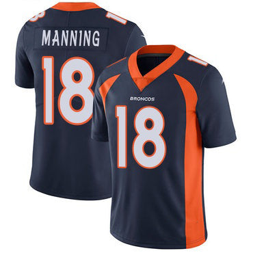 D.Broncos #18 Peyton Manning Navy Blue Alternate Stitched Vapor Untouchable Limited Football Jersey