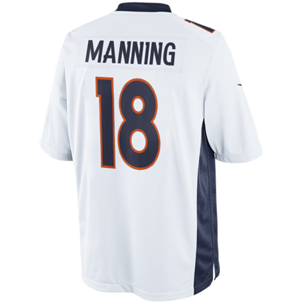 D.Broncos #18 Peyton Manning White Limited Football Jersey