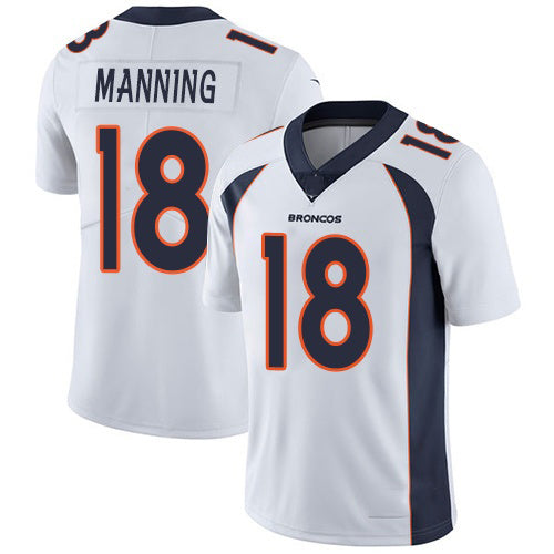 D.Broncos #18 Peyton Manning White Stitched Vapor Untouchable Limited Football Jersey