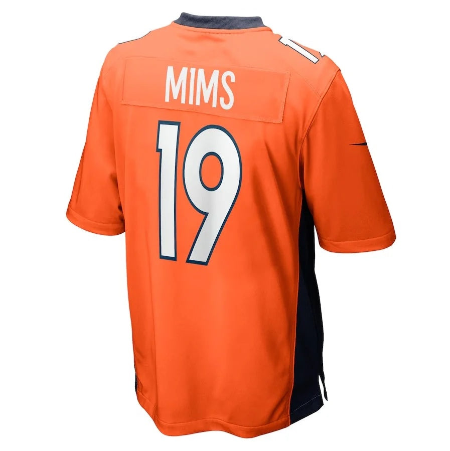 D.Broncos #19 Marvin Mims Jr Orange Player Game Stitched American Football Jersey