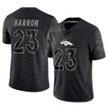 D.Broncos #23 Jahdae Barron Player Black RFLCTV Limited Football Jersey