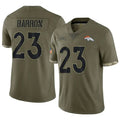 D.Broncos #23 Jahdae Barron Player Limited Salute To Service Olive Football Jersey