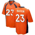 D.Broncos #23 Jahdae Barron Player Orange Game Football Jersey