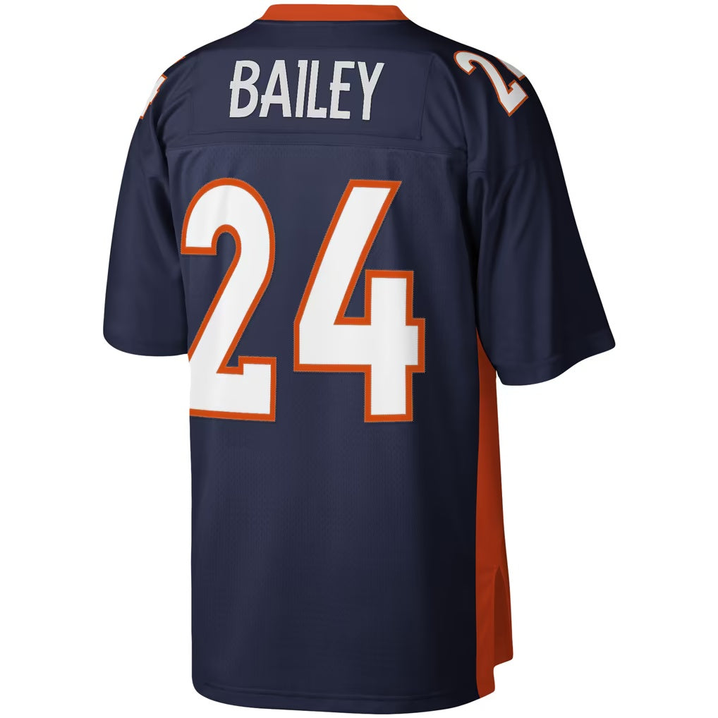 D.Broncos #24 Champ Bailey Mitchell & Ness Navy Legacy Replica Football Jersey