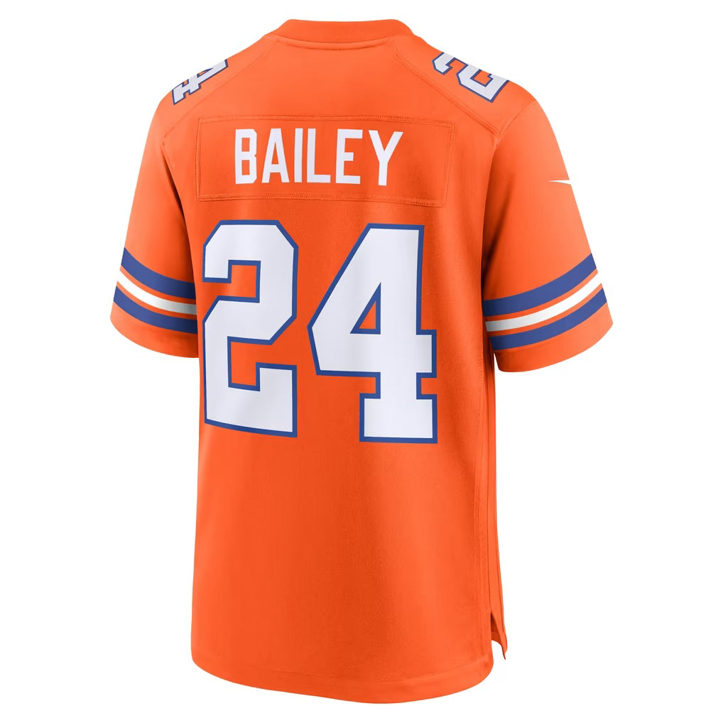 D.Broncos #24 Champ Bailey Orange Retired Player Alternate Game Football Jersey
