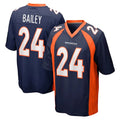 D.Broncos #24 Champ Bailey Player Navy Game Football Jersey