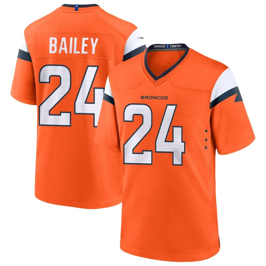 D.Broncos #24 Champ Bailey Player Orange Home Game Football Jersey