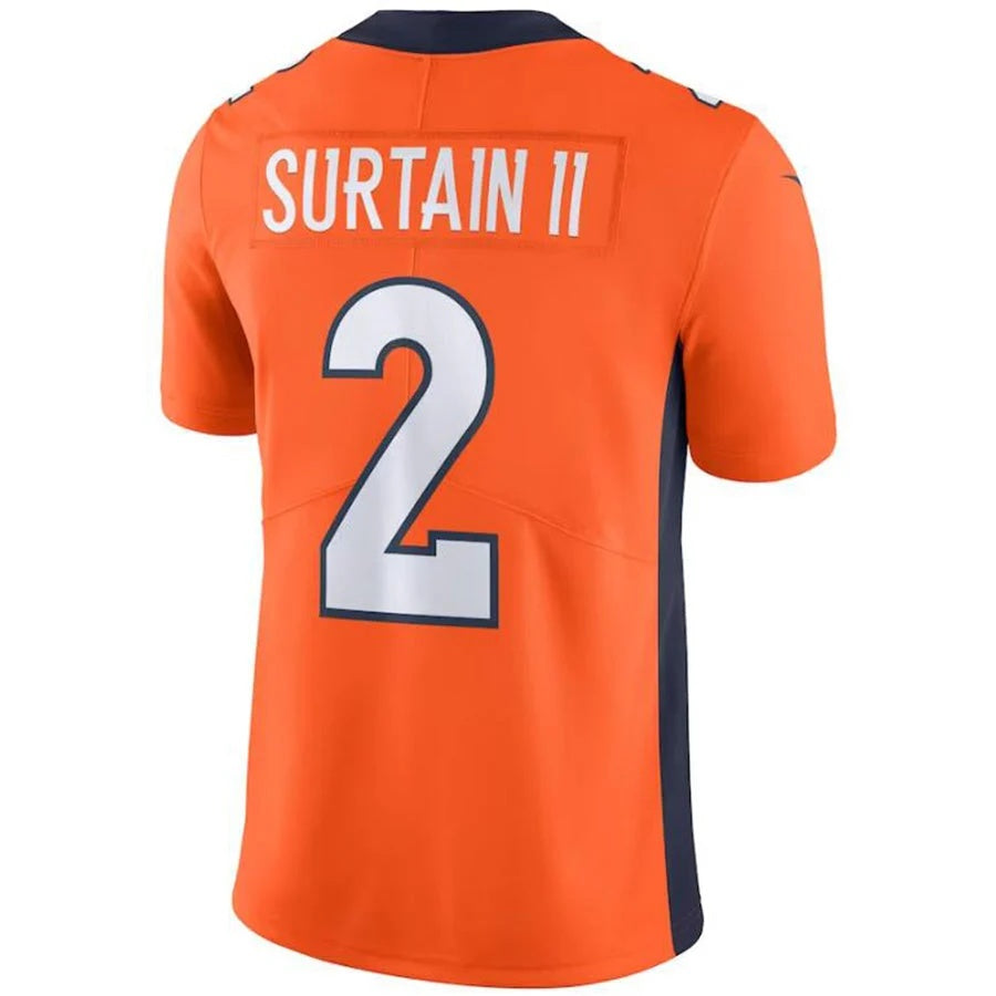 D.Broncos #2 Patrick Surtain II Player Orange Vapor Untouchable Limited Football Jersey