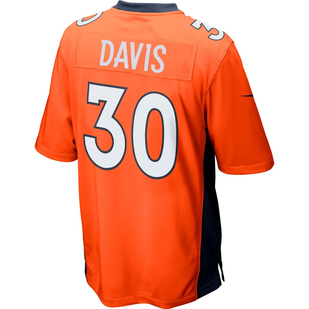 D.Broncos #30 Terrell Davis Orange Retired Player Game Football Jersey