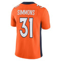 D.Broncos #31 Justin Simmons Orange Vapor Limited Stitched American Football Jersey