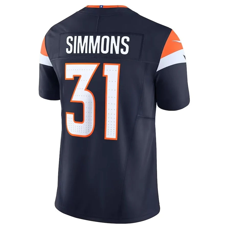 D.Broncos #31 Justin Simmons Vapor F.U.S.E. Limited Navy American Football Jersey
