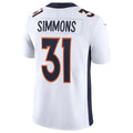 D.Broncos #31 Justin Simmons White Vapor Limited Stitched American Football Jersey