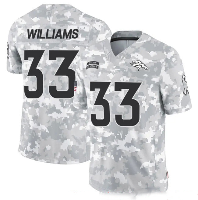 D.Broncos #33 Javonte Williams 2024 F.U.S.E Arctic Camo Salute To Service Limited Stitched Football Jersey