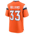 D.Broncos #33 Javonte Williams Game Jersey - Orange American Football Jersey
