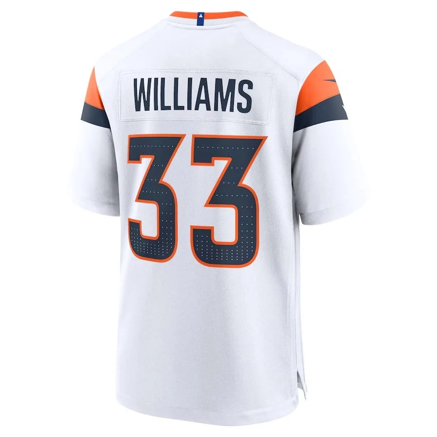 D.Broncos #33 Javonte Williams Game Jersey - White American Football Jersey