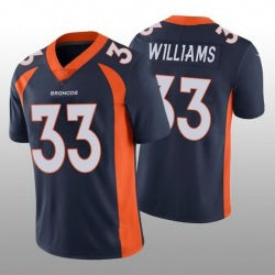 D.Broncos #33 Javonte Williams Navy Blue Vapor Limited Football Jersey