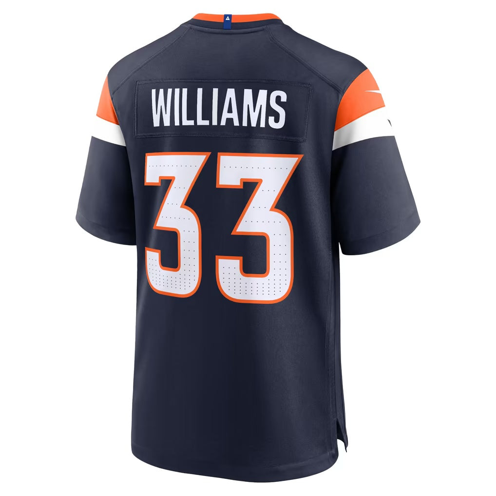 D.Broncos #33 Javonte Williams Navy Mile High Collection Alternate Game Football Jersey