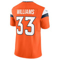 D.Broncos #33 Javonte Williams Vapor F.U.S.E. Limited Jersey - Orange American Football Jersey