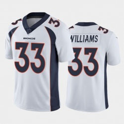 D.Broncos #33 Javonte Williams White Vapor Limited Football Jersey