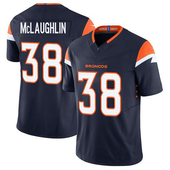 D.Broncos #38 Jaleel McLaughlin Navy F.U.S.E. Vapor Limited Stitched Football Jersey